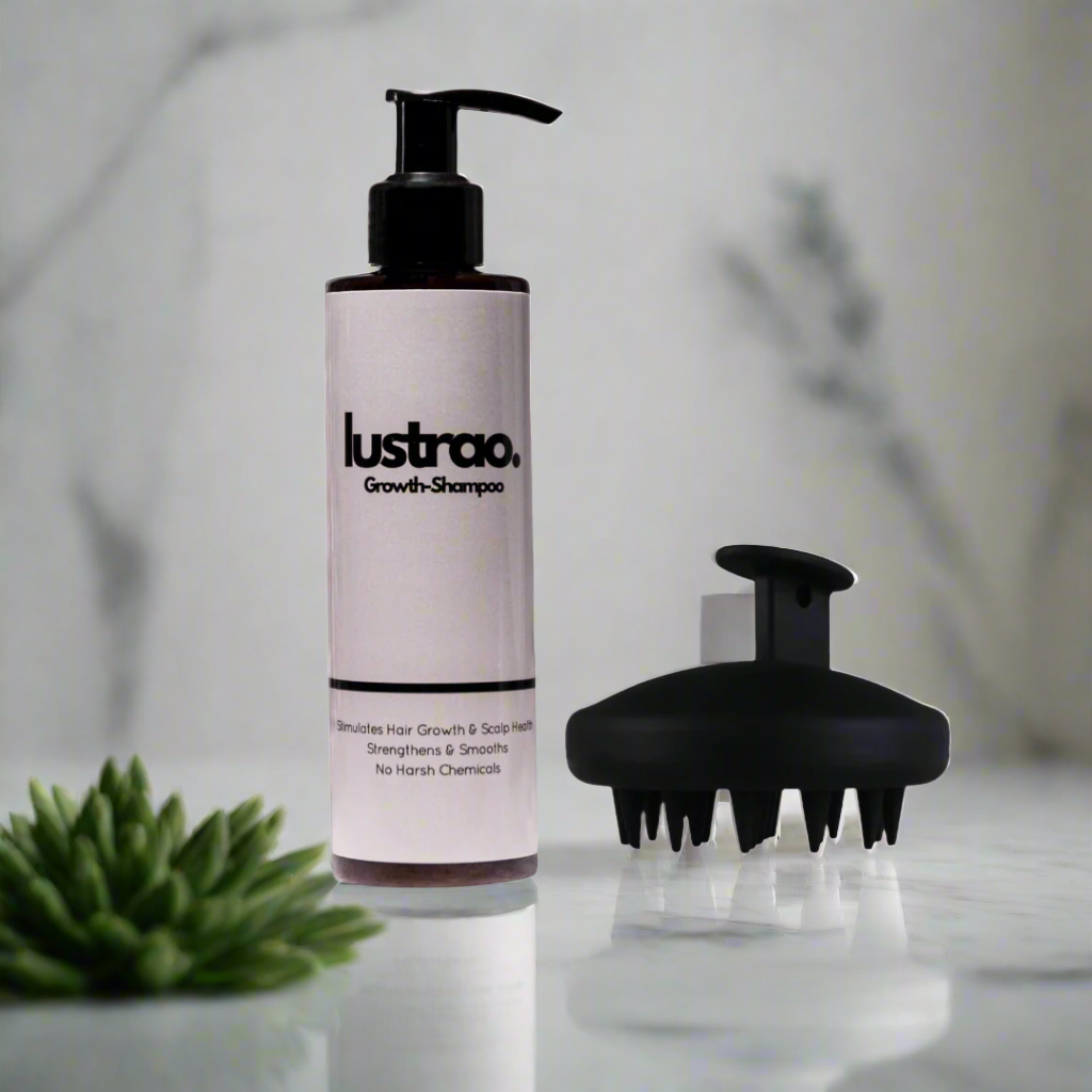 Lustrao Stimulating Wash Kit – Haarwachstum Shampoo & Kopfhaut-Massager