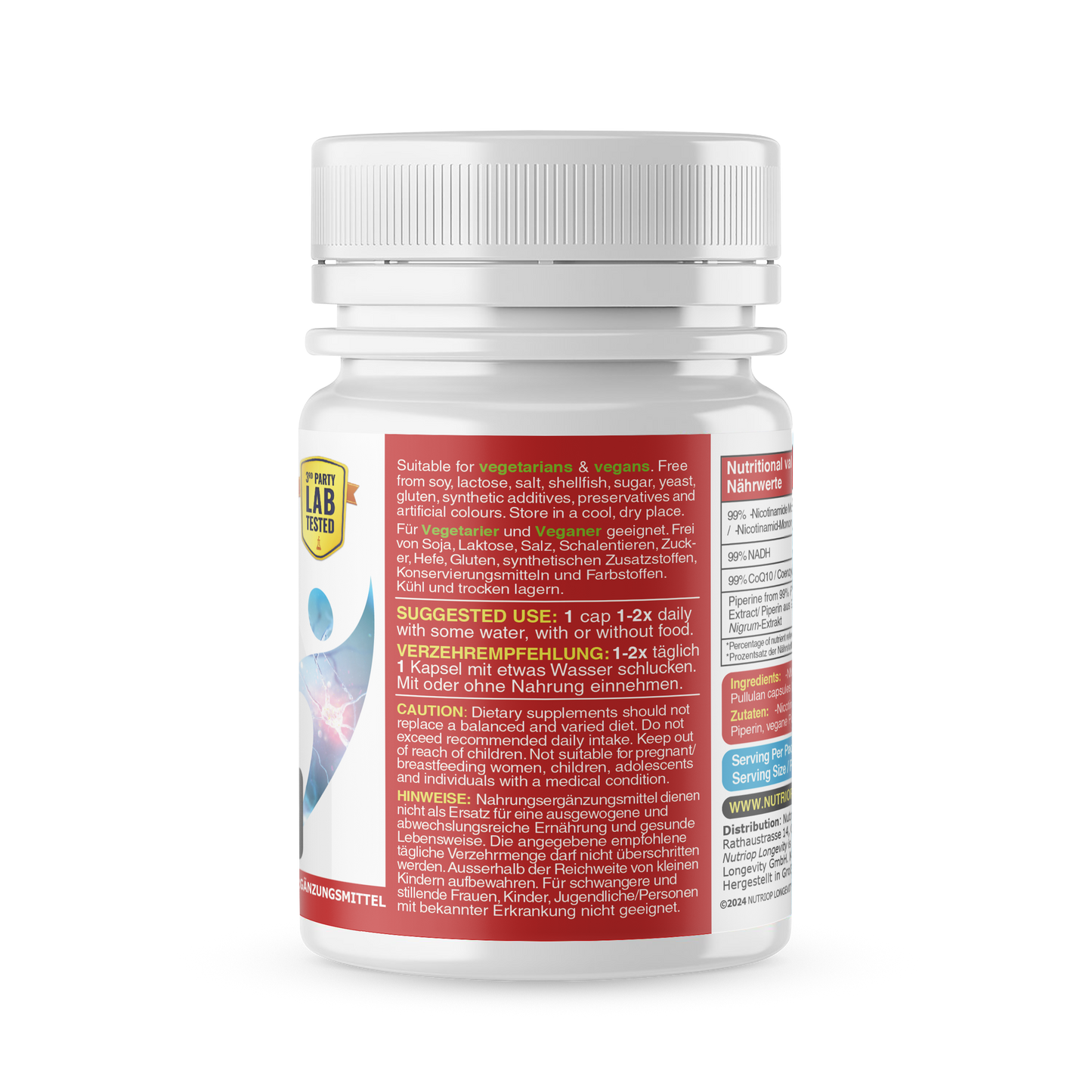Bio-Enhanced Nutriop Longevity® Leben mit NADH, NMN und CQ10 - Extra Stark - 45 Kapseln-2