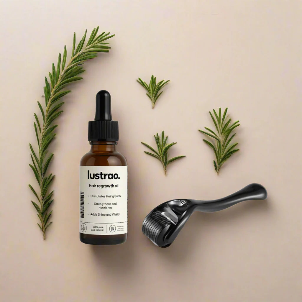 Lustrao Growth Boost Duo – Haarwachstum-Set mit Regrowth Oil & Derma Roller 0.25 mm