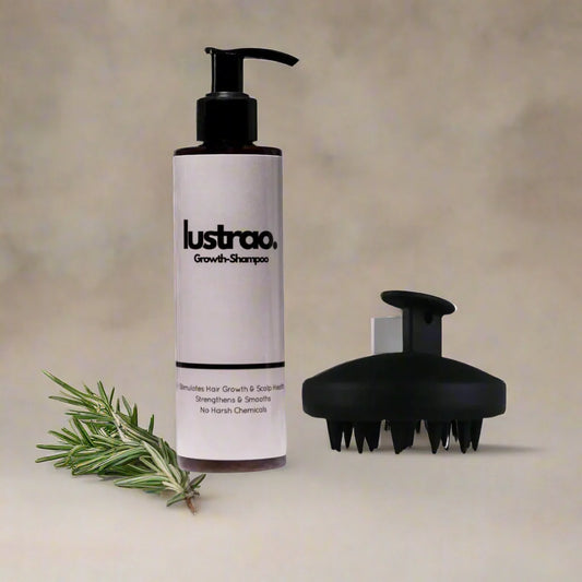 Lustrao Stimulating Wash Kit – Haarwachstum Shampoo & Kopfhaut-Massager