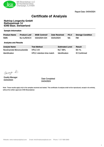 Nutriop Longevity® PURE-NMN Nicotinamid-Mononukleotid Extreme Potenz sublinguales Pulver - 30 Gramm-4