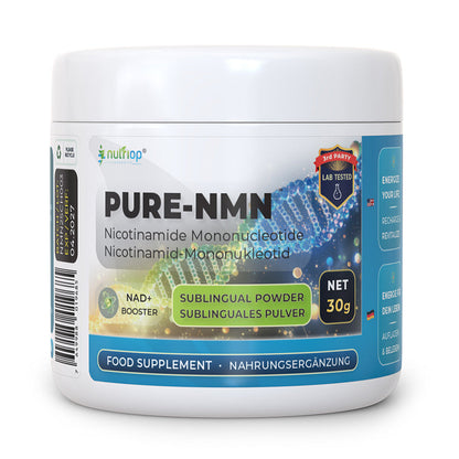 Nutriop Longevity® PURE-NMN Nicotinamid-Mononukleotid Extreme Potenz sublinguales Pulver - 30 Gramm-0