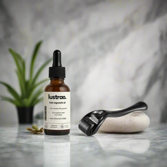 Lustrao Growth Boost Duo – Haarwachstum-Set mit Regrowth Oil & Derma Roller 0.25 mm