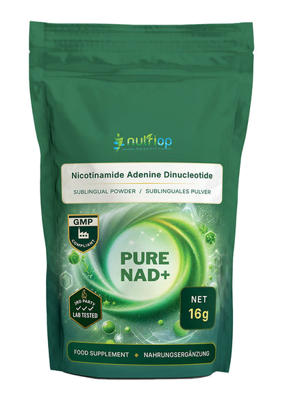 Nutriop Longevity® PURE-NAD+, Nicotinamid-Adenin-Dinukleotid - Extrem potente sublinguale Pulver - 16 Gramm-0