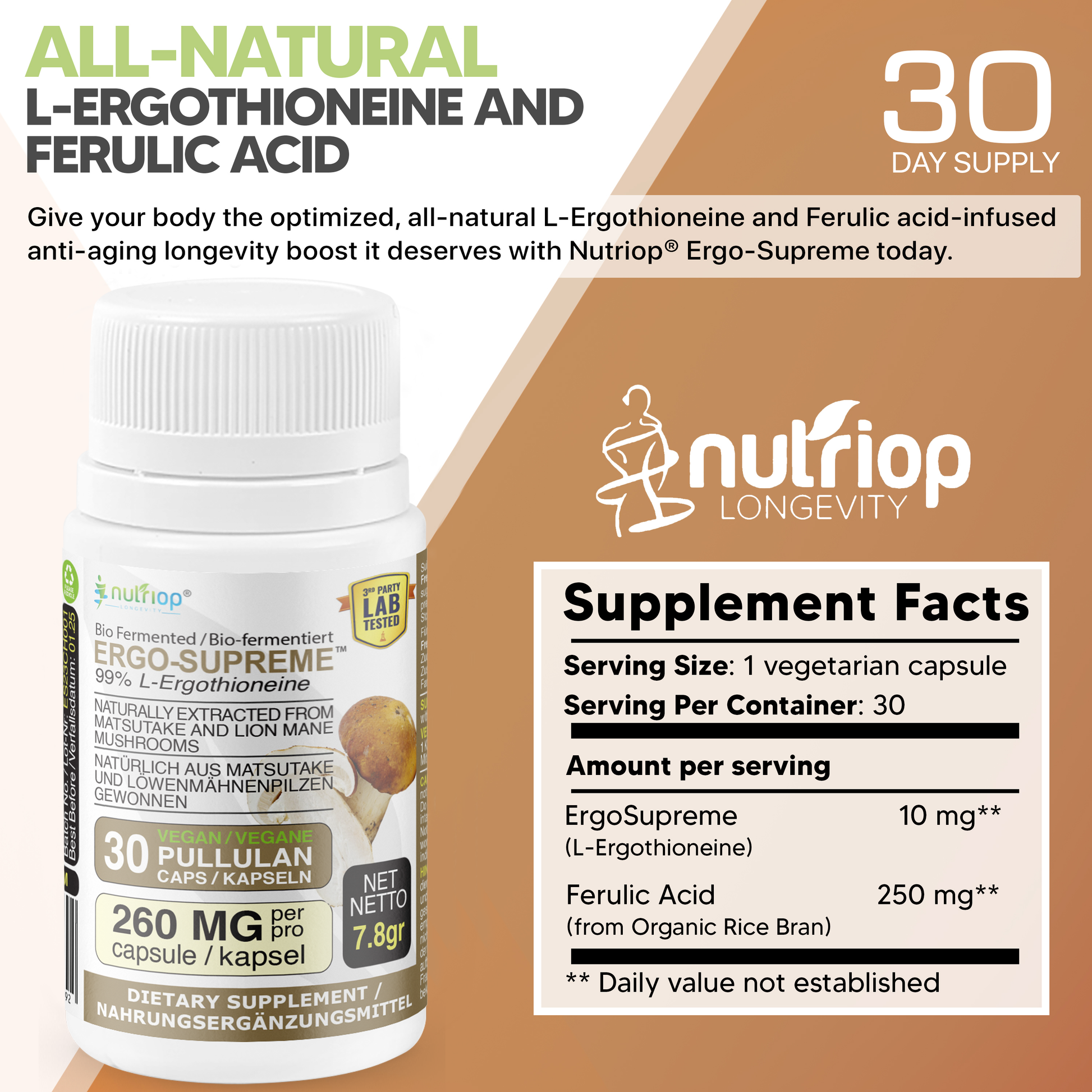 Biofermentiertes Nutriop Longevity® ERGO-SUPREME - 10 mg pro Portion - 30 Portionen-3