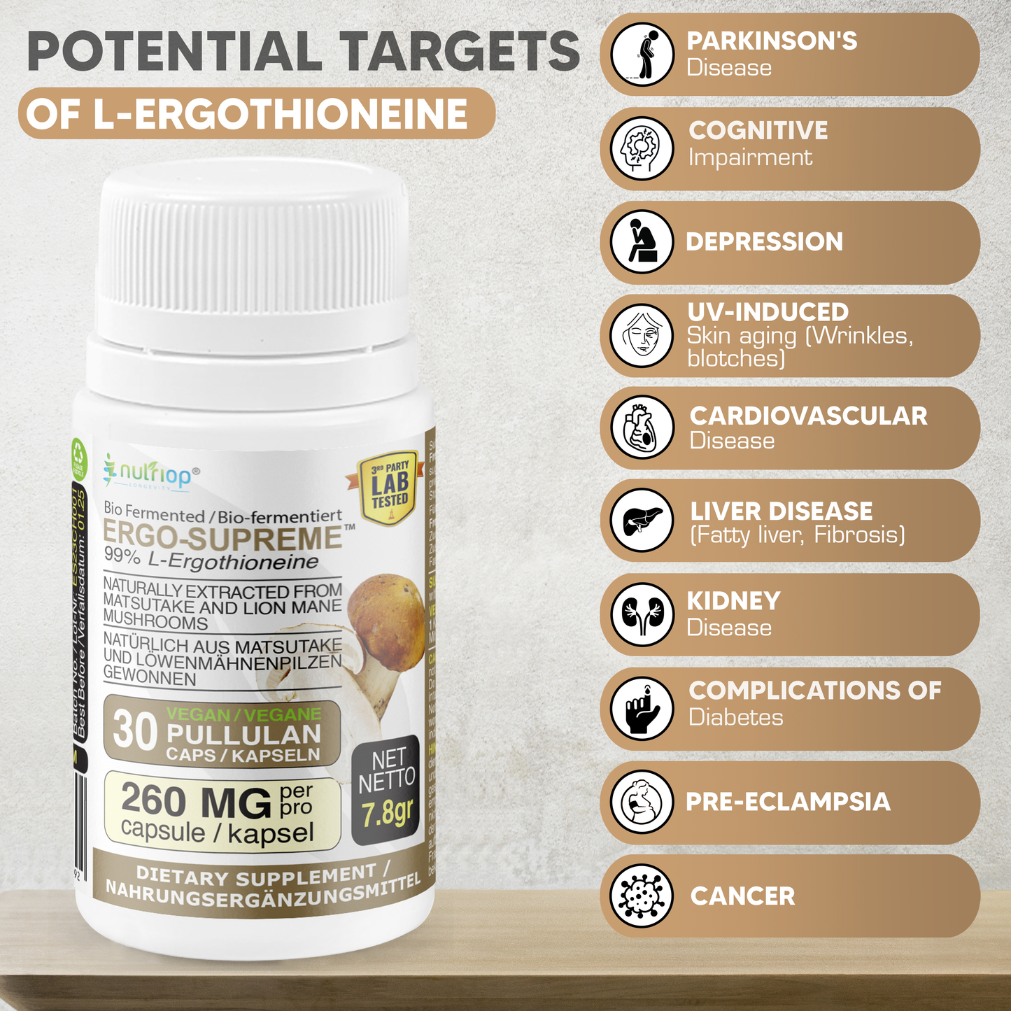 Biofermentiertes Nutriop Longevity® ERGO-SUPREME - 10 mg pro Portion - 30 Portionen-4