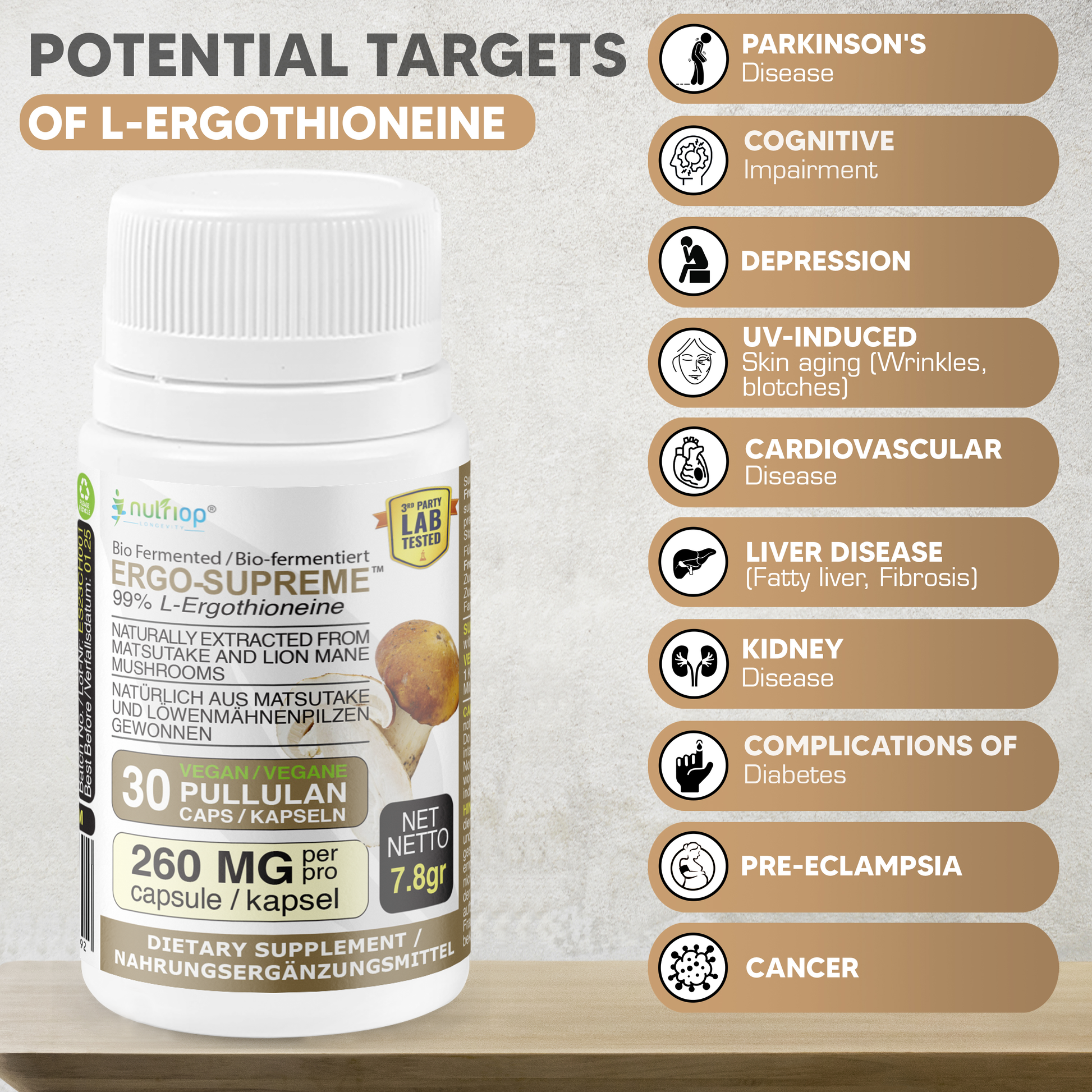 Biofermentiertes Nutriop Longevity® ERGO-SUPREME - 10 mg pro Portion - 30 Portionen-4