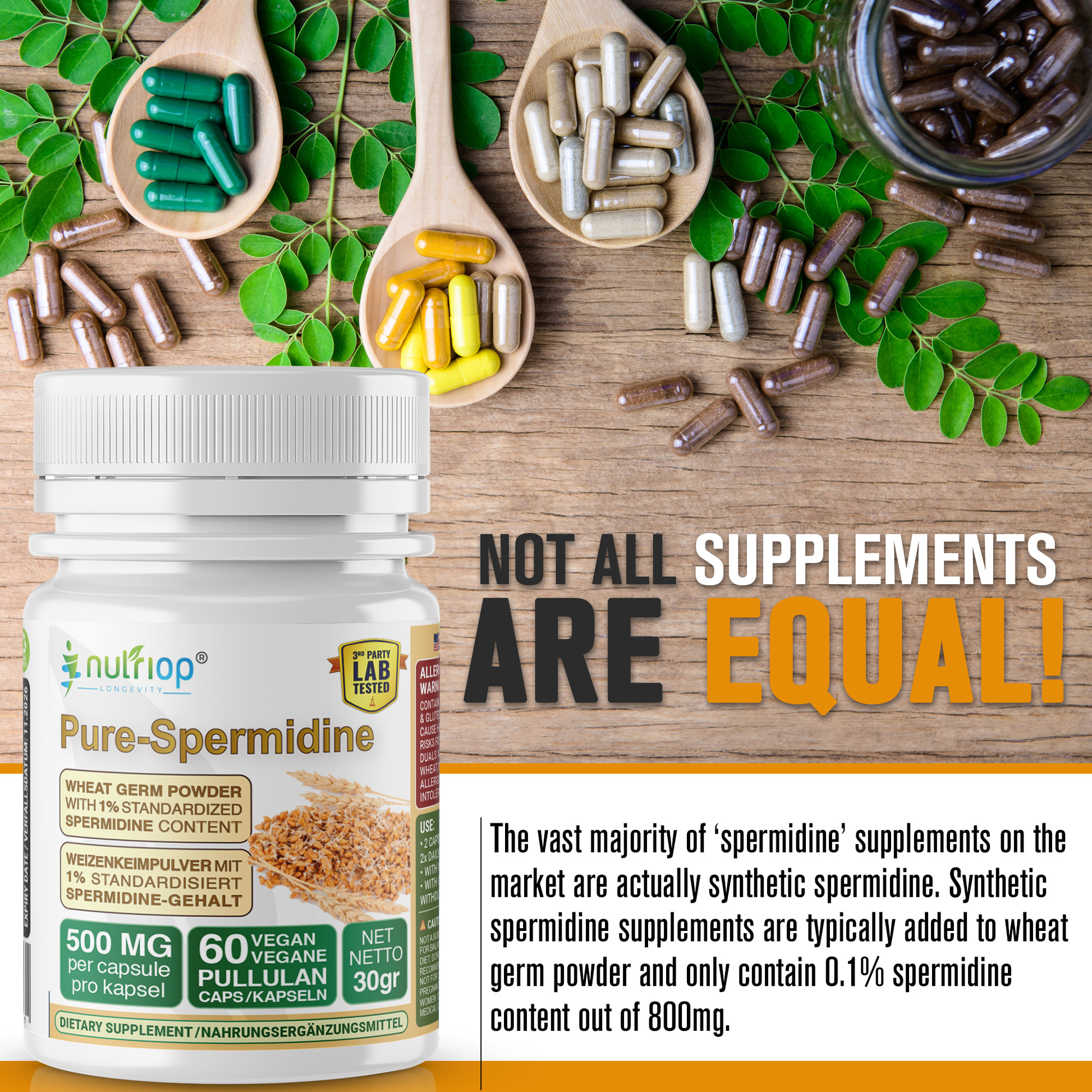 Nutriop® Reines Spermidin - Maximale Potenz - 10mg - 30 Portionen-4