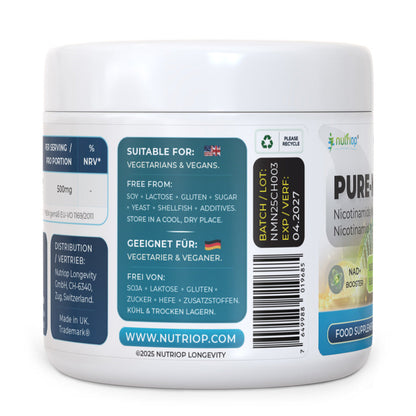 Nutriop Longevity® PURE-NMN Nicotinamid-Mononukleotid Extreme Potenz sublinguales Pulver - 15 Gramm-4