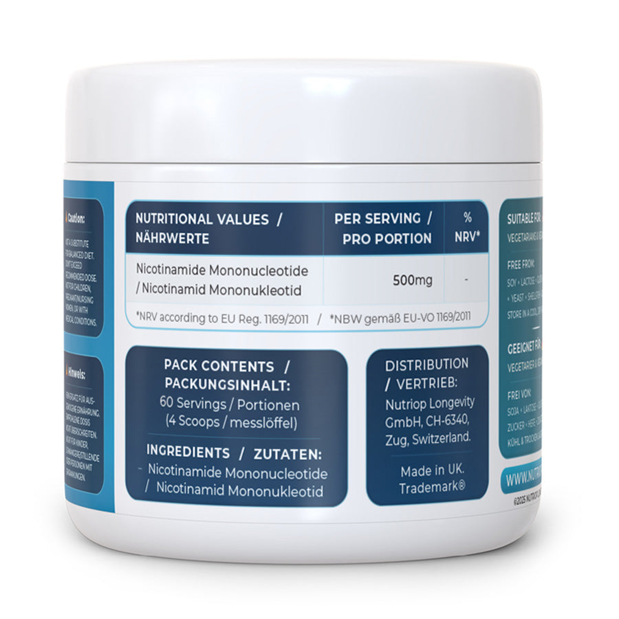Nutriop Longevity® PURE-NMN Nicotinamid-Mononukleotid Extreme Potenz sublinguales Pulver - 30 Gramm-3